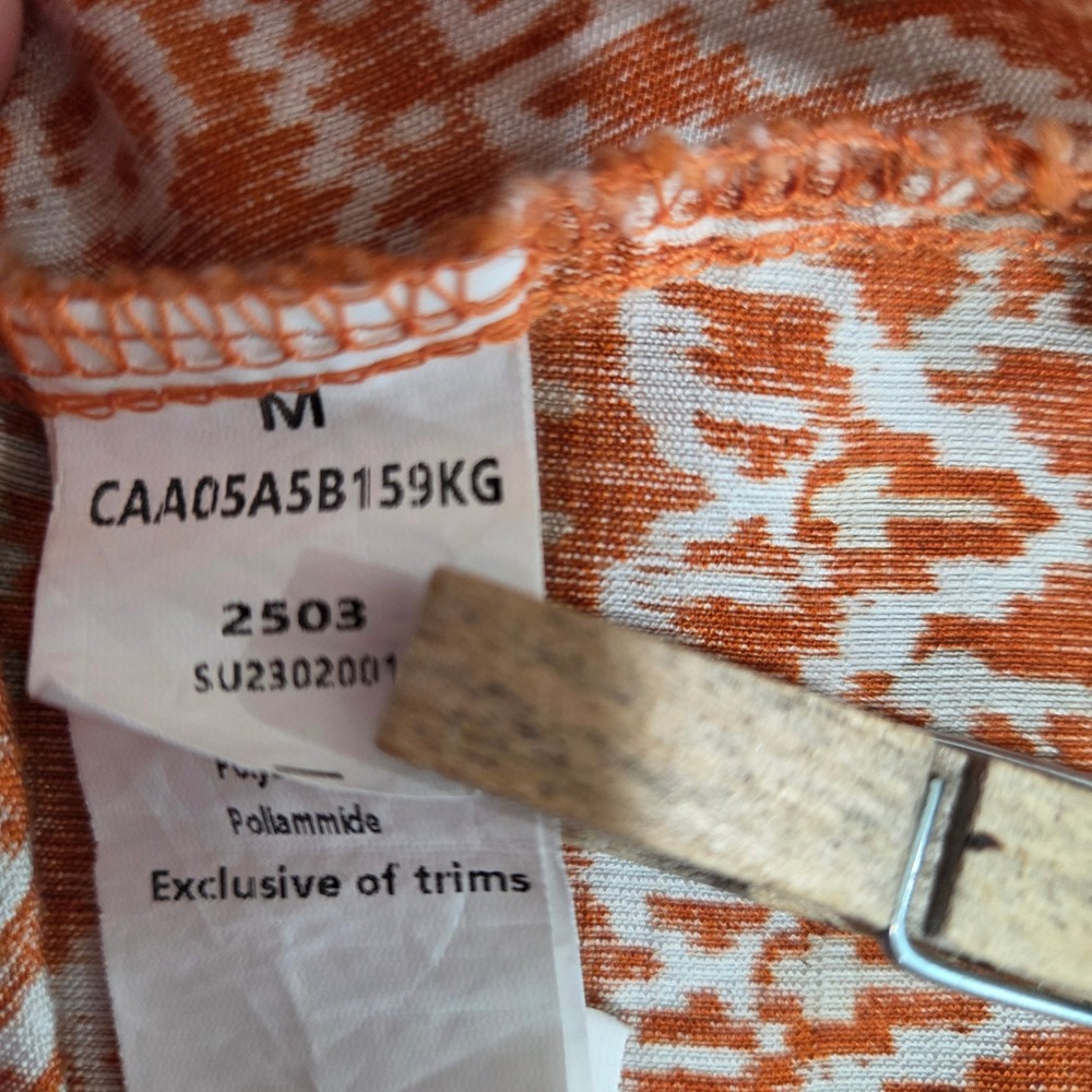 Cupshe Burnt Orange Paisley Twist Front Cutout Midi Dress Womens Size Medium - Picture 7 of 7